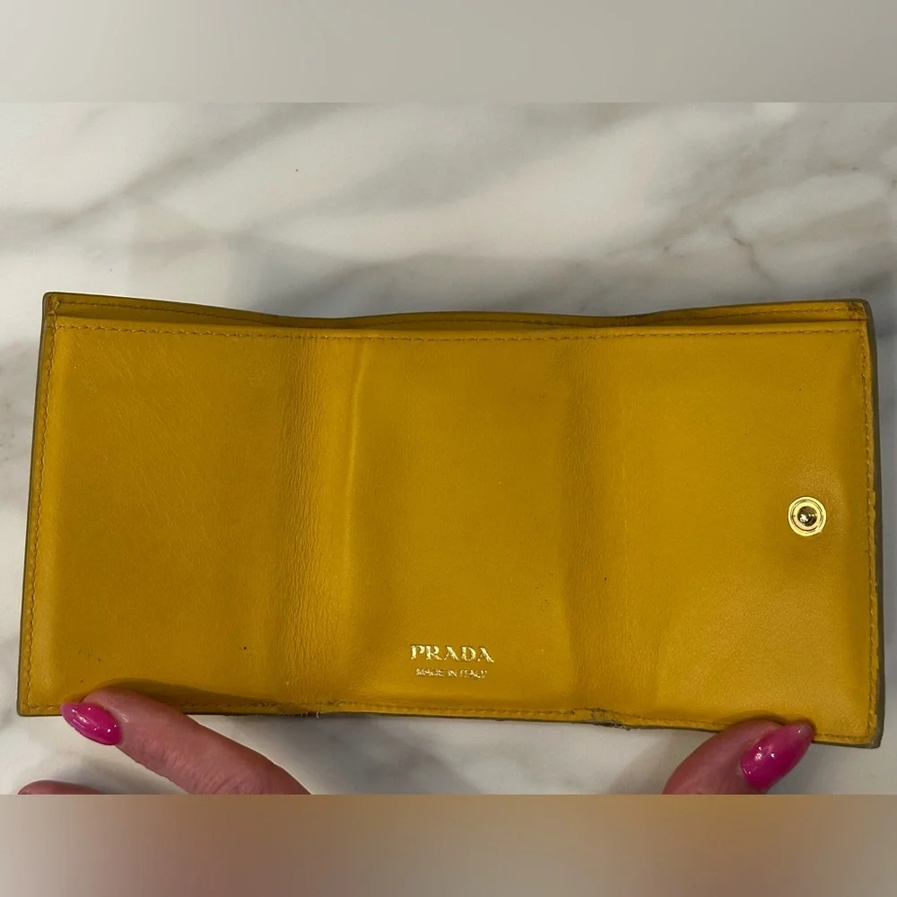Prada Tri Fold Compact Saffiano Leather Wallet - Picture 3 of 6